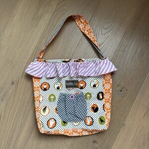 MATILDA JANE Halloween Trick Or Treat Fabric Tote‎ Bag Purse Witch Black Cat Owl